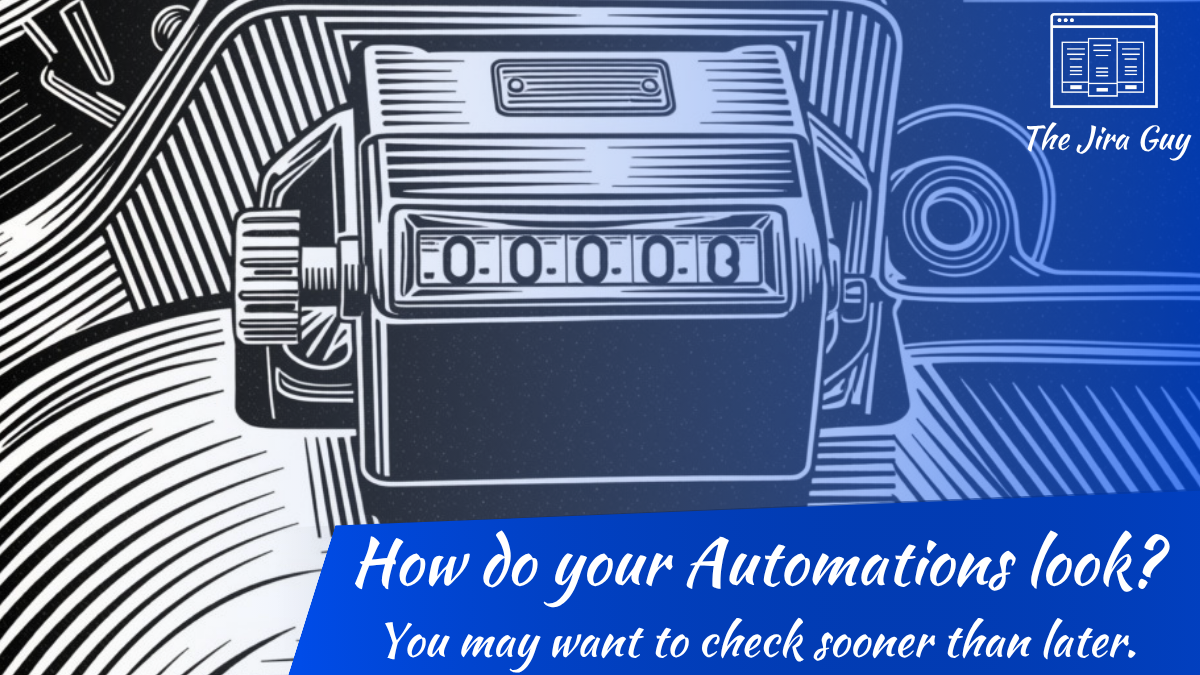 Line-art illustration of a mechanical odometer on a car dashboard, digits reading 00003, on a blue gradient. Text reads: How do your Automations look? You may want to check sooner than later.